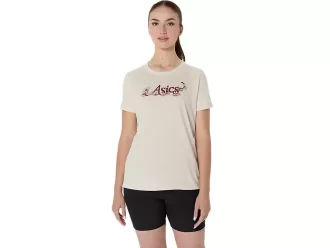 ASICS BLOMMA SLOGAN FÖR KVINNOR KORTÄRM TEE