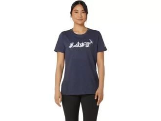 ASICS BLOMMA SLOGAN FÖR KVINNOR KORTÄRM TEE