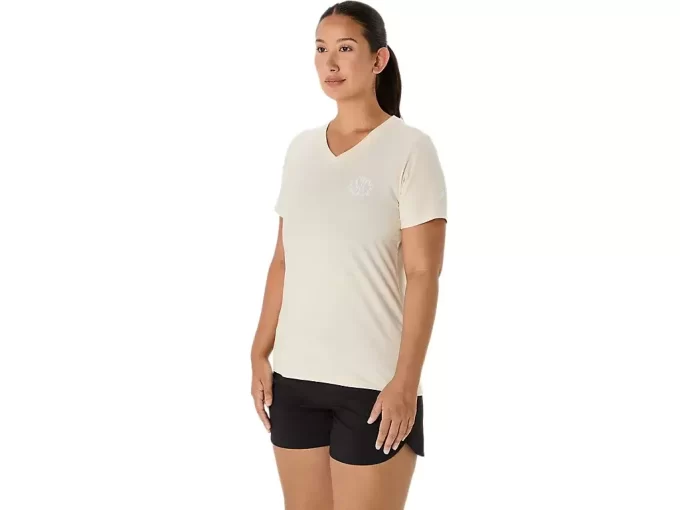 ASICS NATURE V-HALS KORTÄRM T-SHIRT DAM