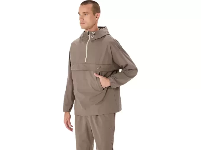 DUBBELVÄVAD AVSLAPPAD PULL OVER-JACKA DUBBELVÄVAD AVSLAPPAD PULL OVER-JACKA