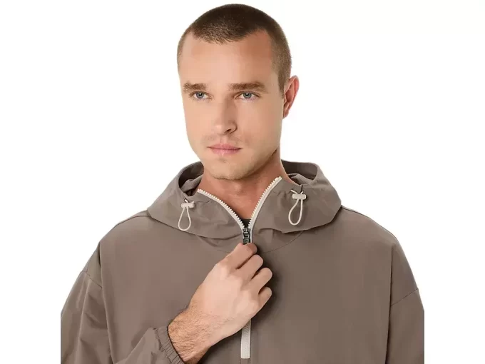 DUBBELVÄVAD AVSLAPPAD PULL OVER-JACKA DUBBELVÄVAD AVSLAPPAD PULL OVER-JACKA