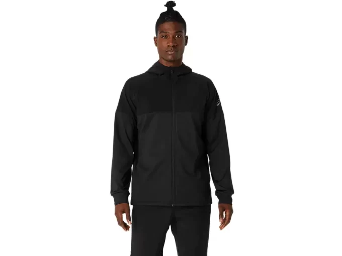 STICKADE JERSEY HUDTRÖJA MED FULL dragkedja