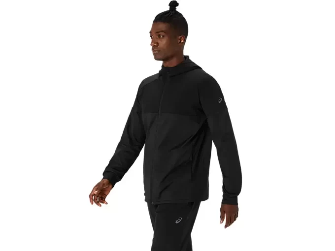 STICKADE JERSEY HUDTRÖJA MED FULL dragkedja