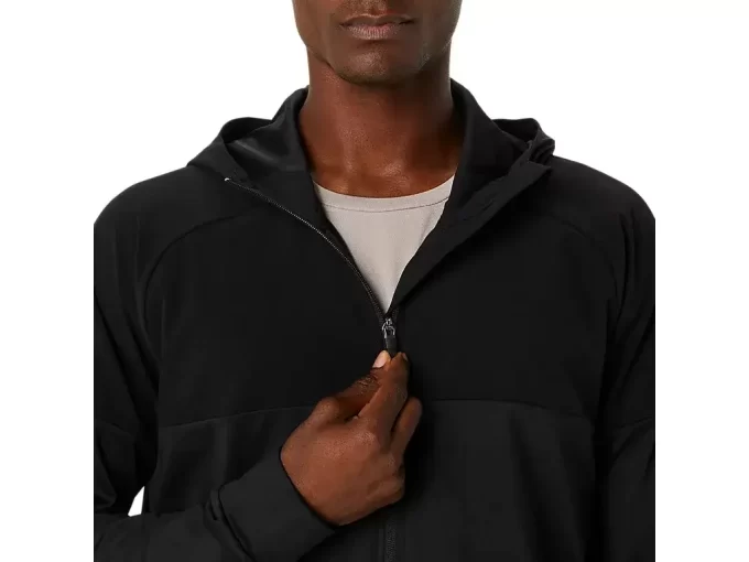 STICKADE JERSEY HUDTRÖJA MED FULL dragkedja